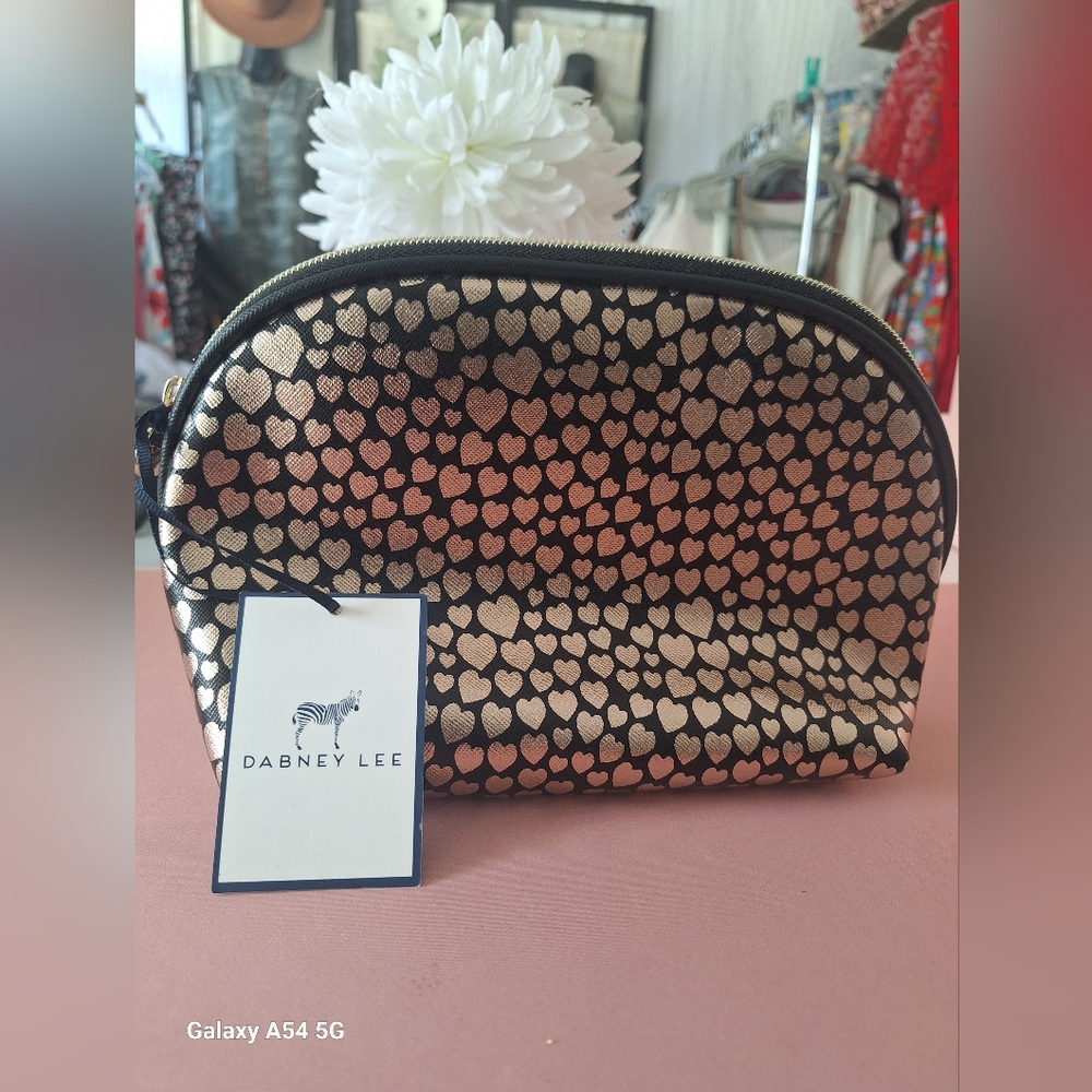 Dabney Lee Black and Gold Heart Pattern Women's Bag